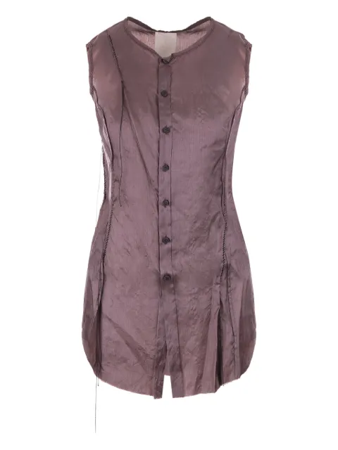 PHAEDO STUDIOS button-front raw-edge top Purple PHA22049NSH1FLRP31