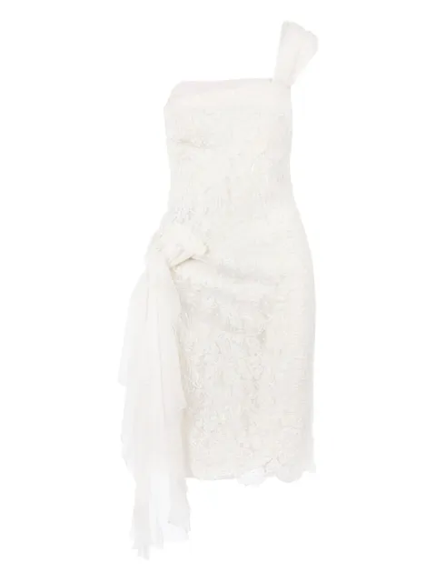 Valentino Garavani floral lace one-shoulder midi dress White BAB4L57A0