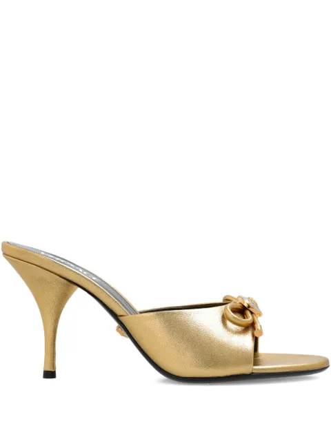 Versace Opera bow metallic mules 85mm Gold 10182391A08539