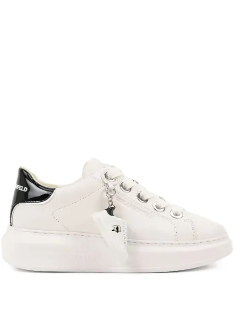 Karl Lagerfeld Kapri keychain patent-leather sneakers White KL62519