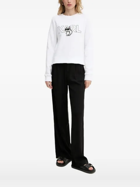 Karl Lagerfeld logo-print cotton sweatshirt White A3W20056100