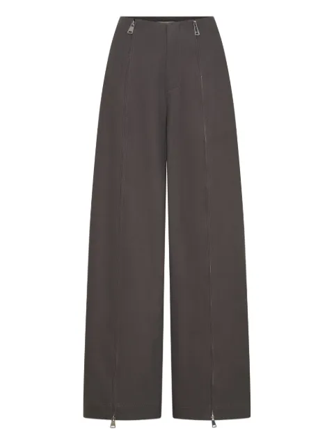 Nicholas Amalia zip-detail trousers Brown P25P0772C