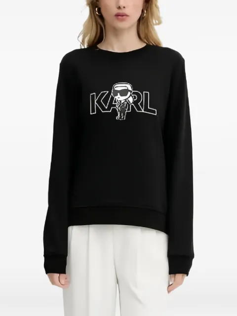 Karl Lagerfeld logo-print cotton sweatshirt Black A3W20056999