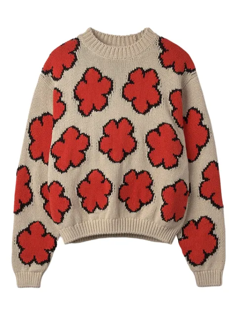 Kenzo flower intarsia-knit jumper Neutrals FD52PU3573CI