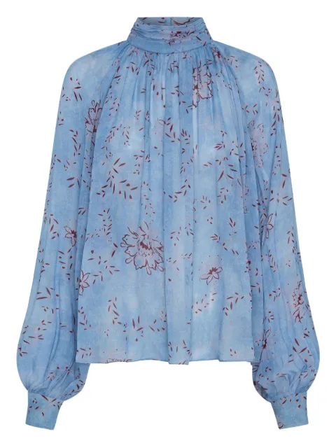 Nicholas Solene floral-print high-neck top Blue P25T1899S