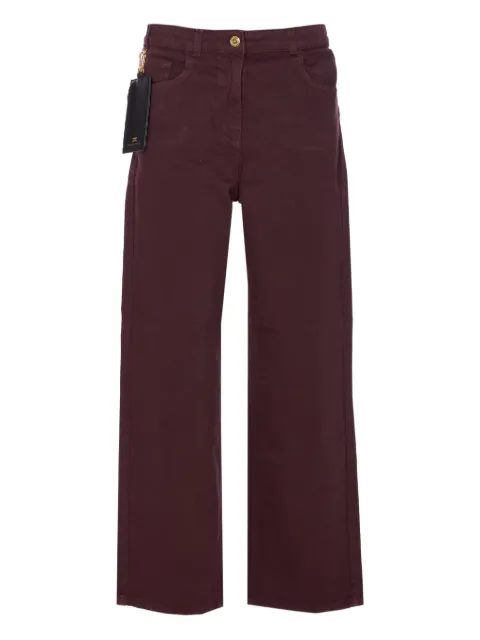 Elisabetta Franchi logo-plaque card-holder jeans Red PJ04D56E2