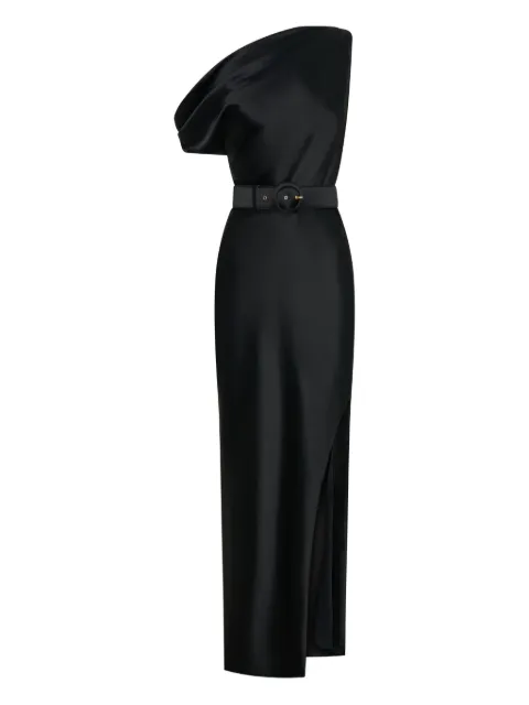 Nicholas Eartha one-shoulder belted maxi dress Black P25D2372AB