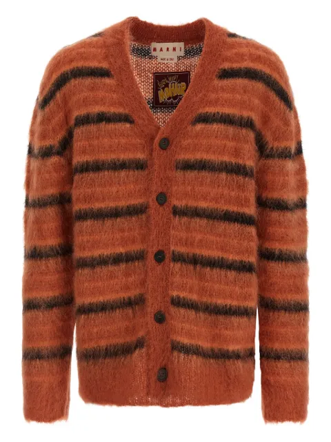 Marni brushed striped cardigan Orange CDMG0051Q0UFU174RGM38
