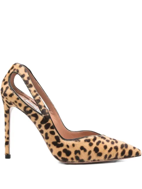 Aquazzura 105mm leopard-print cut-out pumps Neutrals SHEHIGP0LYANNAT
