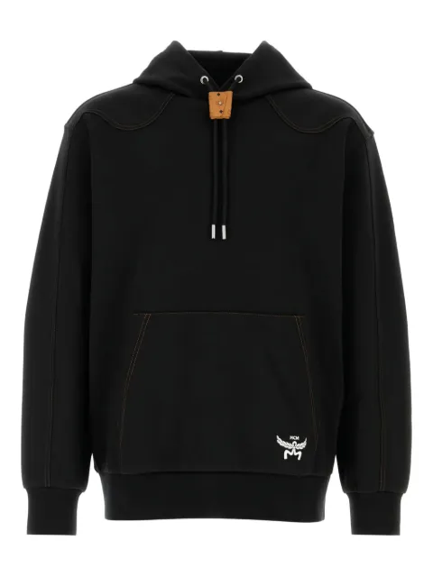 MCM contrast-stitch hooded sweatshirt Black MHAFAMM01