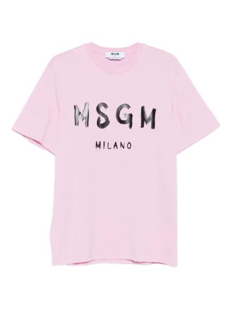 MSGM logo-lettering T-shirt Pink 3940MM510257798