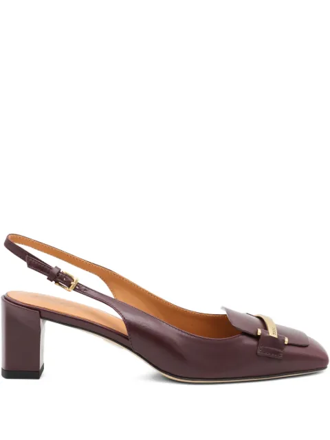 Tod's 50mm slingback gold-bar pumps Brown XXW63L0JE10BSS
