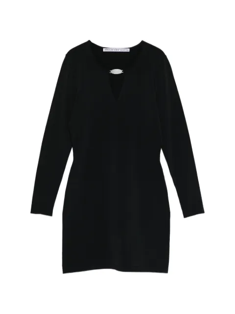 Alexander Wang metal logo V-neck mini dress Black 1KC1266096