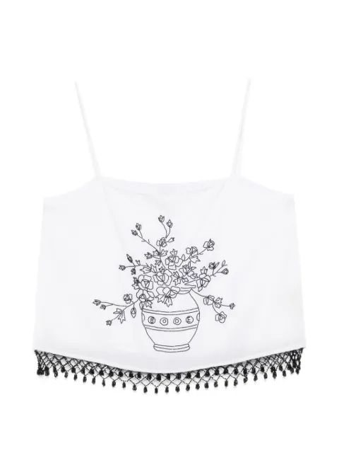 BODE Rosebloom floral-print top White WRS26SH001