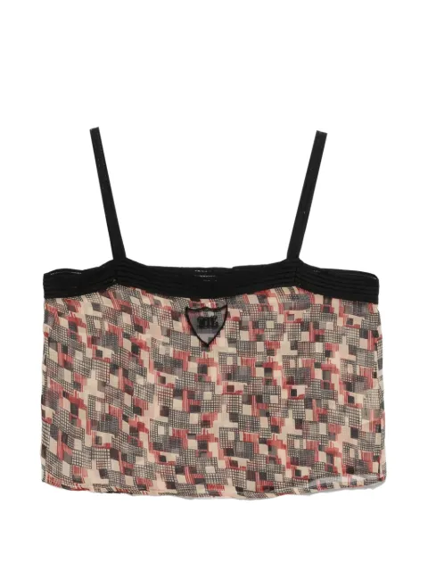 BODE Quadrille square-neck top Neutrals WRS26SH002