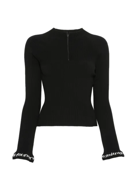 Alexander Wang logo-detail ribbed top Black 4KC1261046
