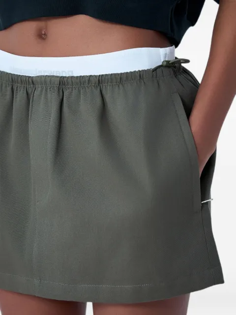 Alexander Wang logo miniskirt in twill mid-rise Green 1WC1265382