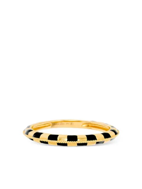 Yvonne Léon 9K yellow gold check-pattern ring Gold NANOALLDAMIERNOIROJ