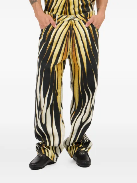 Roberto Cavalli flame-print trousers Black VRJ2104NP79