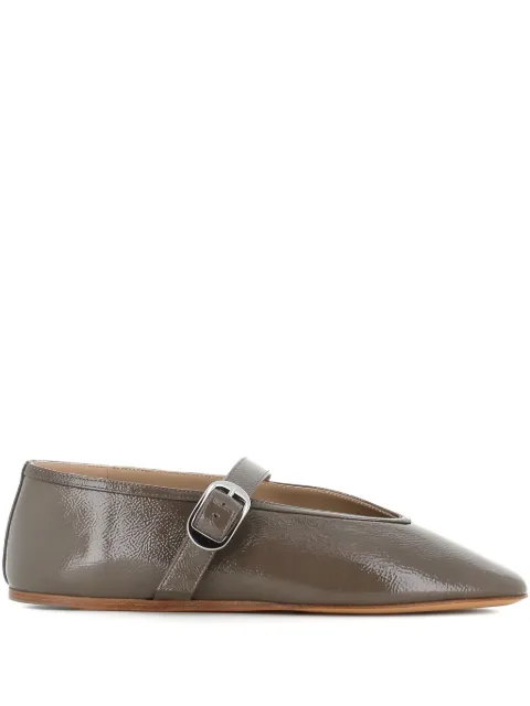 Le Monde Beryl buckle-strap leather ballet flats Brown STEPATTAU