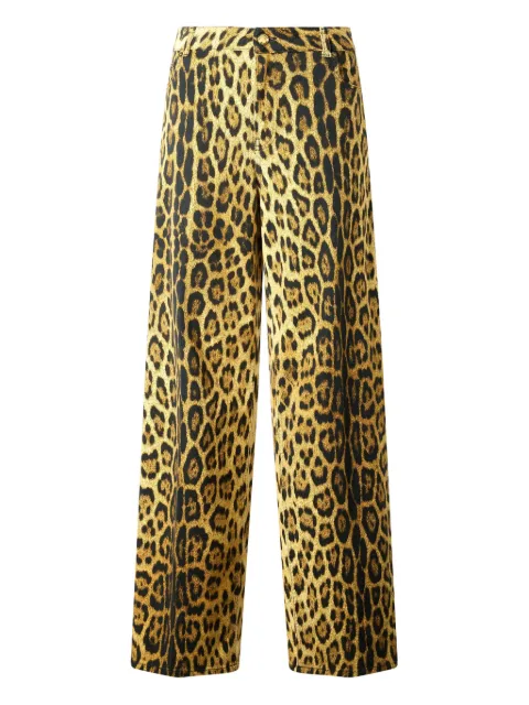 Roberto Cavalli jaguar-print trousers Black VWJ207DAQ71