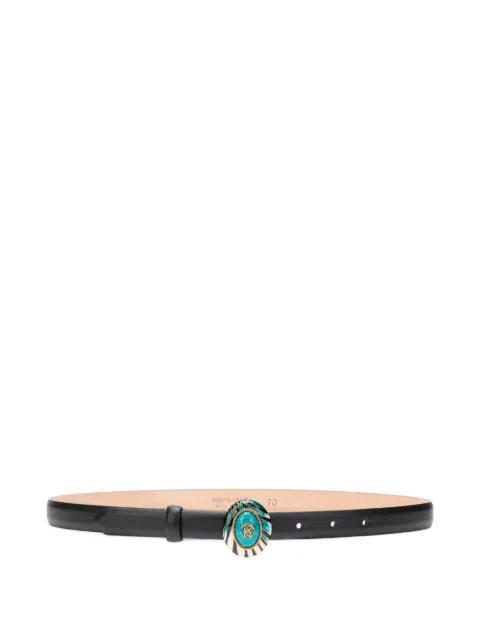 Roberto Cavalli leather zebra-print buckle belt Black VKC001PZ796
