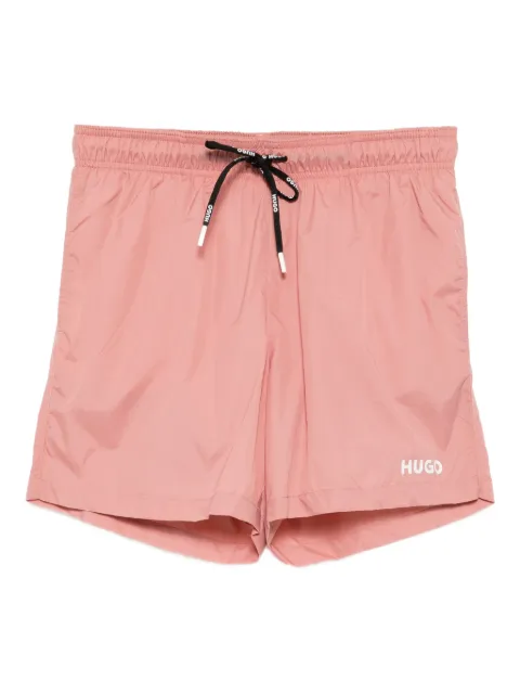 HUGO logo-printed swim shorts Pink 50469304