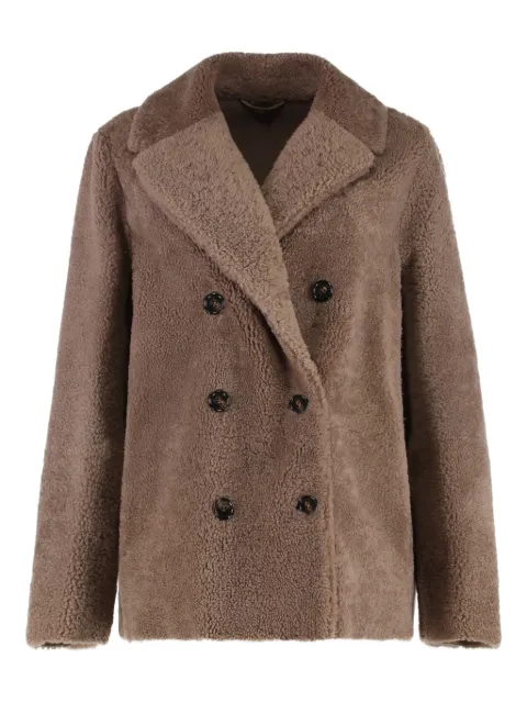 'S Max Mara Futura double-breasted shearling coat Brown 2529416021600