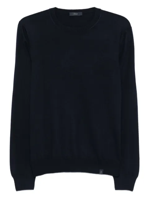 Fay crew-neck virgin-wool sweater Blue NMMC1512420CQT