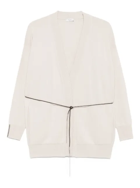 Peserico tie-fastening V-neck cardigan Neutrals S99486F12A09283