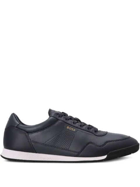 BOSS logo-detail leather sneakers Blue 50548658
