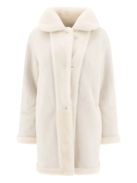 B&W shearling reversible coat Neutrals 1559BIANCO