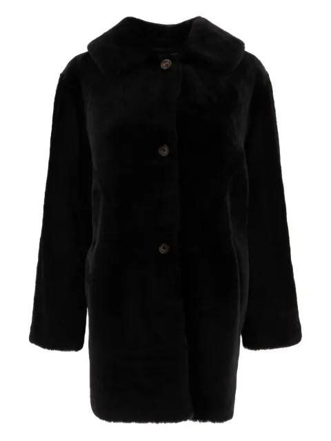 B&W button-fastening coat Black 1559NERO