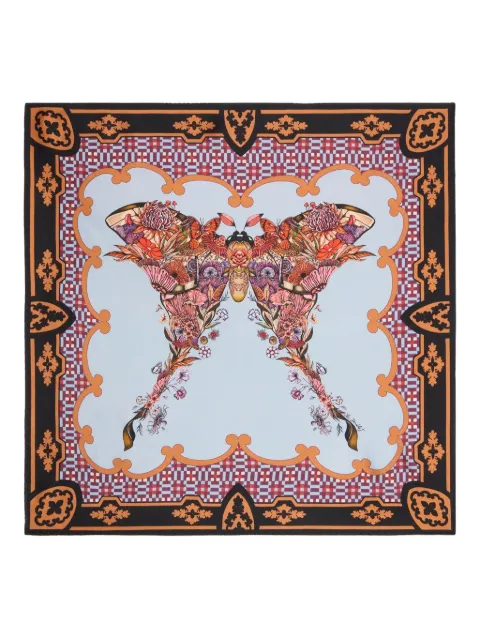La DoubleJ butterfly-print silk scarf Orange SCA0065SIL006MAR07BU12