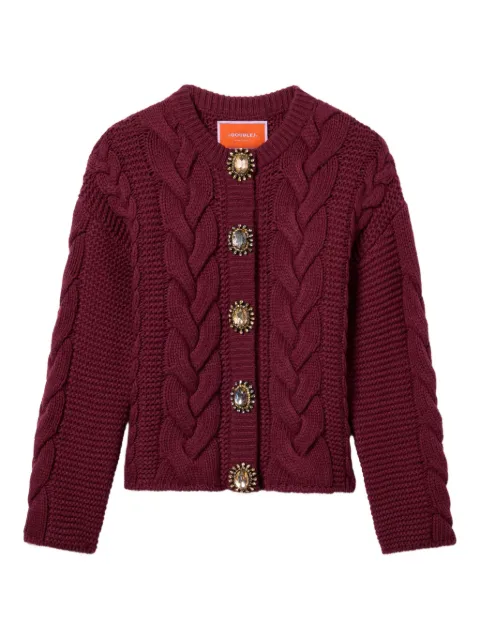 La DoubleJ cable-knit embellished-button cardigan Red PUL0211KNI120VA271RE07