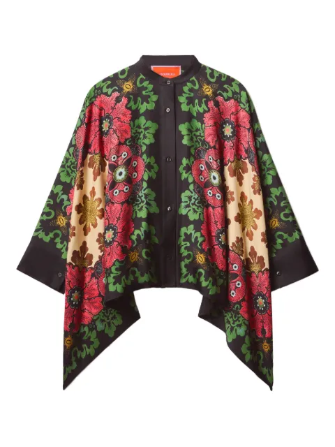 La DoubleJ floral-print blouse Brown SHI0059SIL006BOU01RE01