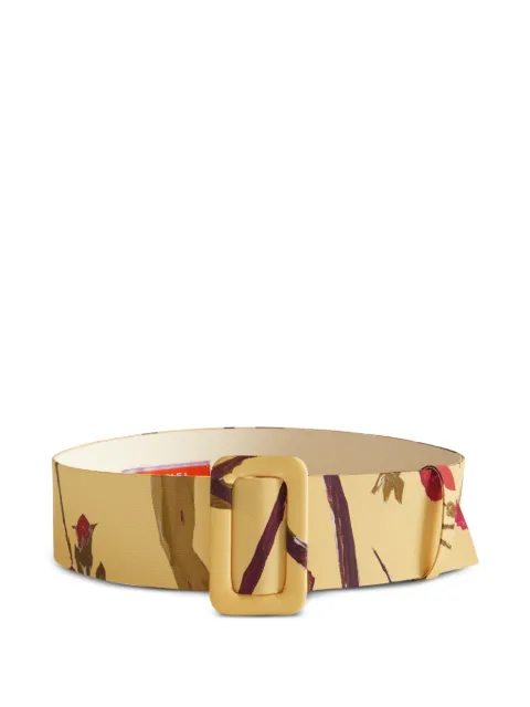La DoubleJ floral-print buckle belt Yellow BEL0007FOD001BMB01YE02
