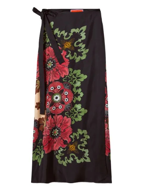 La DoubleJ floral-print reversible skirt Black SKI0122SIL006BOU01RE01