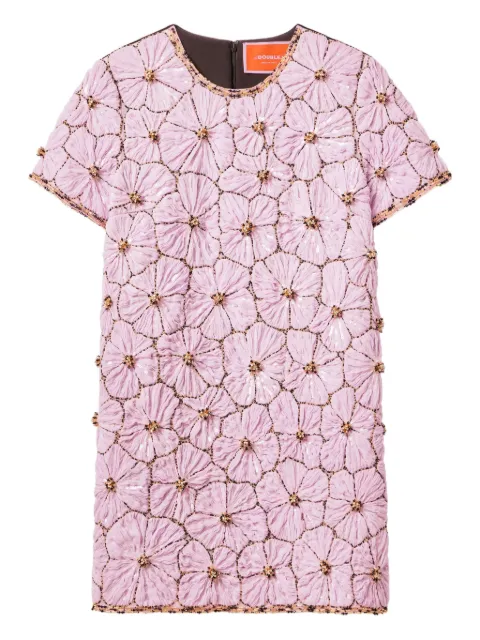 La DoubleJ embroidered floral mini day dress Black DRE0973EMB110CAM01PU02