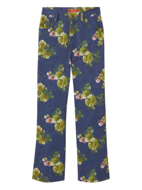 La DoubleJ floral-print flared jeans Blue TRO0158COT063RIP01BU04