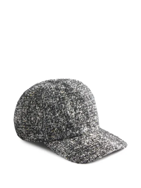 La DoubleJ tweed baseball cap Black HAT0023WOL031SOLIDBL03