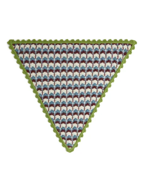 La DoubleJ triangle-shape crochet scarf Green SCA0068KNI168VA408RE02