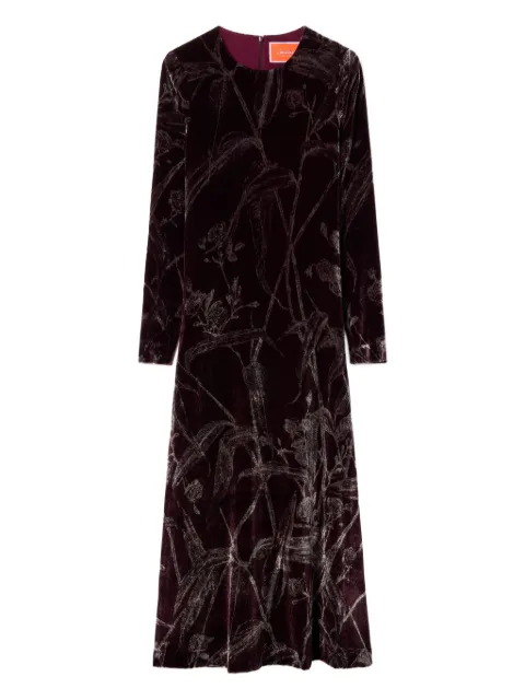 La DoubleJ long-sleeve bamboo-print maxi dress Red DRE0184DEV004BMB03RE07