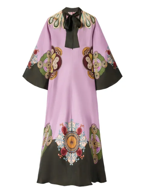 La DoubleJ bell-sleeve maxi dress Pink DRE0232SIL001NUC06PI10