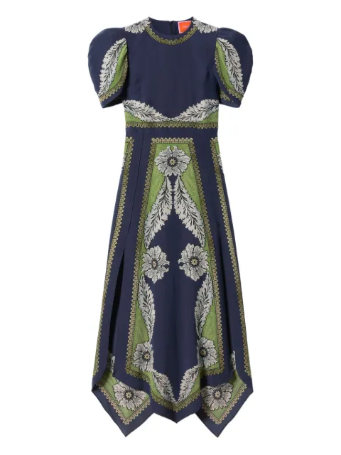La DoubleJ Cherry puff-sleeve dress Blue DRE0936CRE002BOU01BU06
