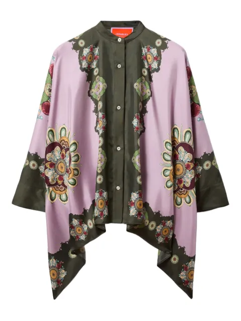 La DoubleJ Placée-print silk shirt Pink SHI0059SIL001NUC06PI10