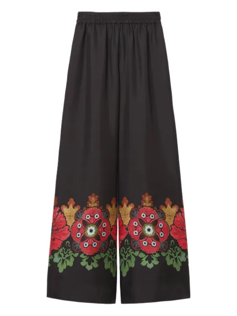 La DoubleJ floral-print palazzo pants Black TRO0026SIL006BOU01RE01