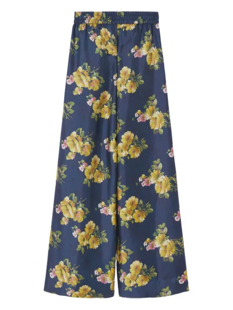 La DoubleJ floral-print palazzo pants Blue TRO0003SIL001RIP01BU04