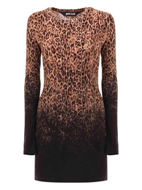 Just Cavalli leopard-print ombre mini dress Neutrals 79PAOE21CJ112