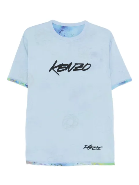 Kenzo x Futura 2000 logo-print cotton T-shirt Blue FF65TS2584SG